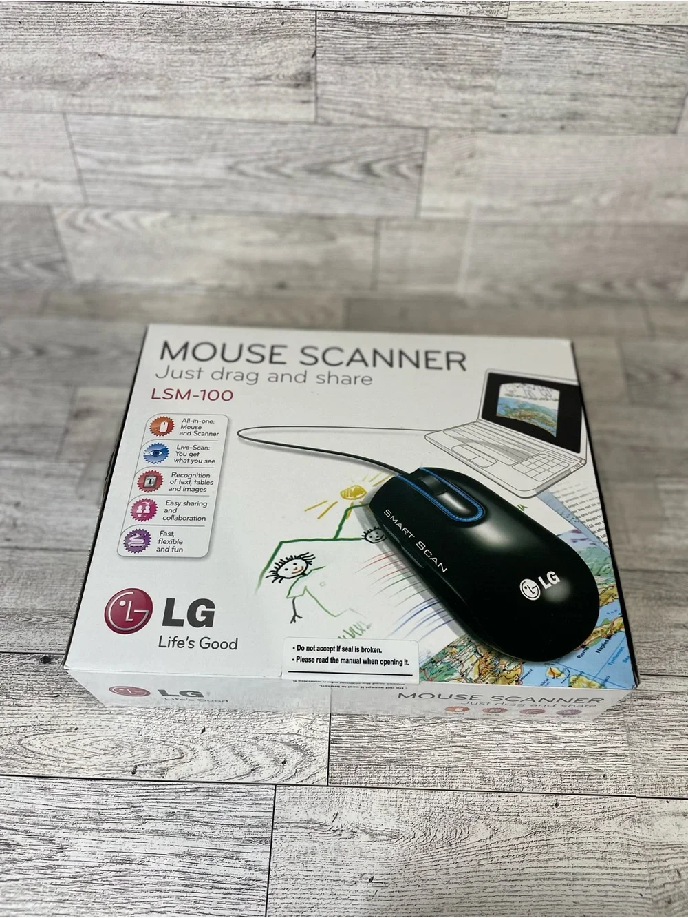 LG Black Mouse Scanner LSM-100 - Smart Scan USB